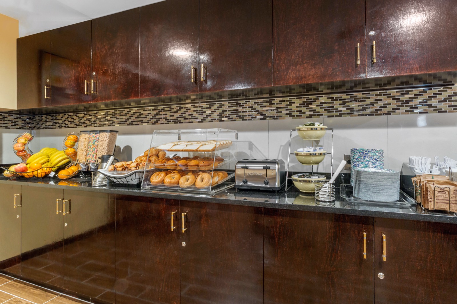Continental breakfast spread